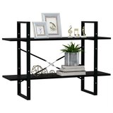 vidaXL Knjižna omara 2-nadstropna črna 100x30x70 cm trdna borovina | Shoptok.si