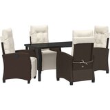 vidaXL 5-delni vrtni jedilni set Rjava Poly Ratan, (22087201) | Shoptok.si