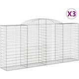  Lučne gabionske košare 3 kom 300x50x140/160cm pocinčano željezo | shoptok.hr