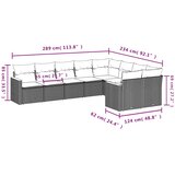  9-dijelni set vrtnih sofa s jastucima crni od poliratana | shoptok.hr