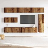  TV omara 7-delna stenski stari lesni inženirski les, (21703843) | Shoptok.si