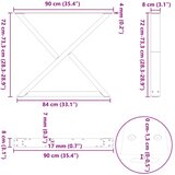  Noge za blagovaonski stol 2 kom Bijele 90 x (72-73,3) cm Čelik | shoptok.hr