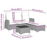  3-dijelna vrtna garnitura od poliratana s jastucima crna L | shoptok.hr