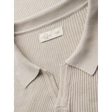 Ombre Men's buttonless polo shirt with open collar - light grey | Shoptok.si