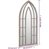 Ogledalo boja pijeska 100x45 cm željezno za unutarnju upotrebu | shoptok.hr