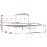 vidaXL Metalni okvir kreveta bez madraca boja hrasta 180x200 cm | shoptok.hr