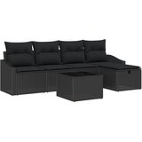 vidaXL set vrtnog kauča s jastučićima crni poli ratan | shoptok.hr