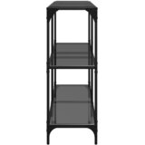  Konzolni stol s crnom staklenom površinom 118,5x30x81cm čelični | Eponuda.com