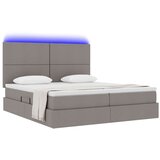  Krevet s LED trakama s pohranom Sivo-smeđa 180 x 200 cm tkanina | shoptok.hr