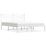  Metalni okvir za krevet s uzglavljem bijeli 183x213 cm | shoptok.hr