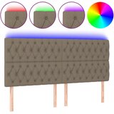  LED uzglavlje smeđesivo 200x7x118/128 cm od tkanine | Eponuda.com