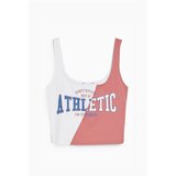 CA CLOCKHOUSE Ženska crop top majica, Belo-roze