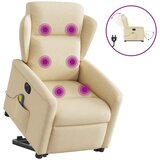 Maison Chic Električni masažni naslanjač - Relax naslanjač s funkcijo vstajanja krem, (22062026) | Shoptok.si