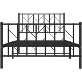  Metalni okvir kreveta uzglavlje i podnožje crni 100x200 cm | Eponuda.ba