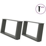  Noge za klubsko mizico v obliki črke U 2 kosa antracitne 60 x (30-31) cm jeklo, (22123987) | Shoptok.si