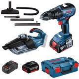 Bosch Set BOSCH Professional udarni vrtalni vijačnik GSB 18V-50 + sesalnik GAS 18V-1 (18 V, 2 x Li-ion baterija 5 Ah) Cene