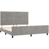  Posteljni okvir z vzglavjem svetlo siv 160x200 cm žamet, (20903203) | Shoptok.si