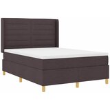  Krevet s opruga kutije s LED trakama Smeđa 140 x 190 cm tkanina | shoptok.hr