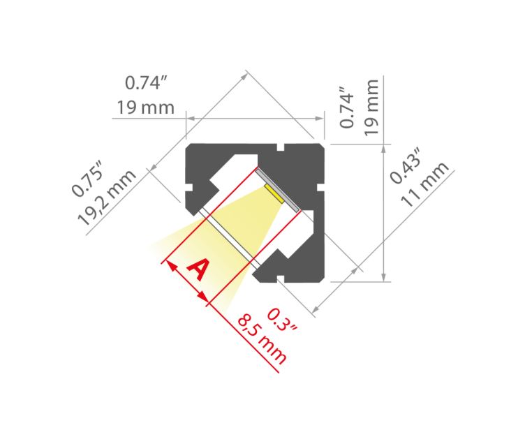 KLUS LED profil 45-PLUS - kotni, srebrn* | Shoptok.si
