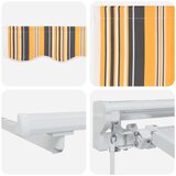  Ročno zložljivo senčilo Rumena, Siva in Bela 4 × 3 m, (5000204362) | Shoptok.si