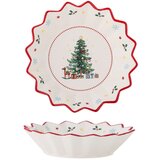 Bloomingville Crveni/krem keramički tanjur s božićnim motivom za serviranje ø 20 cm Naive – | shoptok.hr