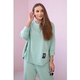 Kesi Włoski Włoski Cotton sweatshirt pants set dark mint Cene