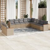 vidaXL 11-dijelni set vrtnih sofa s jastucima bež od poliratana | shoptok.hr