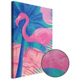  Slika - Pink Flamingo - Abstract Flamingo Against Palms and Ice Cubes 20x30 Premium Print | shoptok.hr