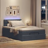  Otomanski krevet s madracem i LED tamnosivi 120x190cm baršun | shoptok.hr