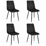  Set od 4 LIBRA stolice od crnog baršuna s crnim nogama | shoptok.hr