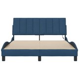  Posteljni okvir brez vzmetnice moder 140x190 cm blago | Shoptok.si