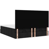 vidaXL Otomanski posteljni okvir z vzmetnicami črn 160x200 cm blago | Shoptok.si