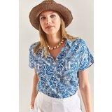 Bianco Lucci Women's Short Sleeve Patterned Viscose Shirt cene