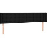  Vzglavje z ušesi črno 163x16x78/88 cm blago, (20953974) | Shoptok.si