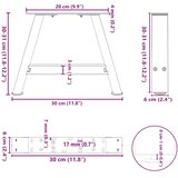  Noge za klubsko mizico v obliki črke A, 2 kosa, črne, 30 x (30-31) cm, jeklo, (22123936) | Shoptok.si