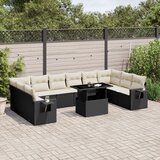 vidaXL 11-dijelni set vrtnih sofa od poliratana s jastucima crni | shoptok.hr