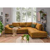 MID.YOU sedežna garnitura, rebrasti žamet barve konjaka | Shoptok.si