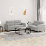  2-dijelni set sofa s jastucima svjetlosivi od mikrovlakana Cijene