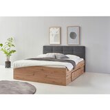 XORA POSTELJA 200 cm x 180 cm , leseni material antracit, hrast artisan | Shoptok.si