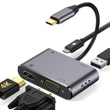 E-green adapter USB 3.1 Tip C (M) - HDMI+VGA+ 3.0 USB + tip C | Eponuda.com