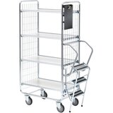 HelgeNyberg voziček z lestvijo SERIJE 100, 4 police, DxŠxV 890 x 460 x 1585 mm | Shoptok.si
