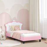  Otroški posteljni okvir z vznožjem Roza 80 x 160 cm PU, (5000104649) | Shoptok.si