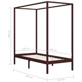  Okvir za krevet s baldahinom od borovine tamnosmeđi 100x200 cm | shoptok.hr