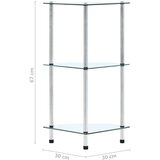 Police s 3 razine prozirne 30 x 30 x 67 cm od kaljenog stakla | shoptok.hr