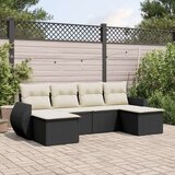 vidaXL 6-dijelni set vrtnih sofa s jastucima crni od poliratana | shoptok.hr