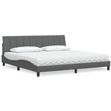 vidaXL Krevet s madracem tamnosivi 200 x 200 cm od tkanine | shoptok.hr