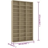 Cd ormarić za CD-ove boja hrasta 102x16x177,5 cm konstruirano drvo | shoptok.hr