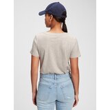 GAP Women's Grey T-Shirt 100% Organic Cotton Vintage V-neck T-Shirt | Shoptok.si