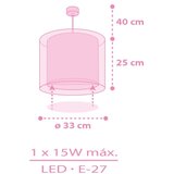 Dalber 41252 - Dečiji luster HELLO KITTY&FRIENDS 1xE27/15W/230V ružičasti | Eponuda.com