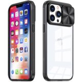 Onasi Lens Cover silikonski ovitek zaščita za iPhone 15 Plus - prozorno črn | Shoptok.si